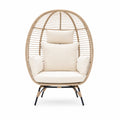 Fauteuil œuf en rotin synthétique avec coussins en polyester