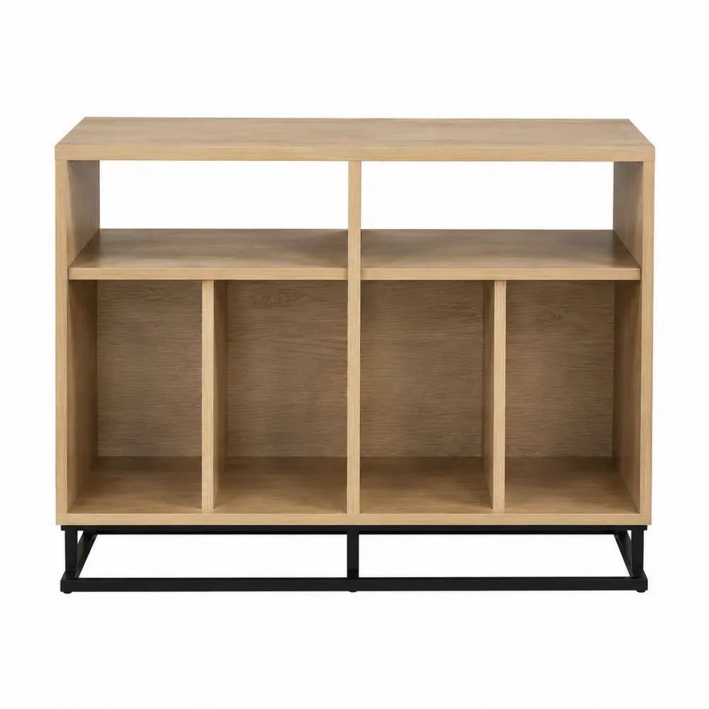 Étagère en bois avec cadre en métal noir, 80x75x30cm