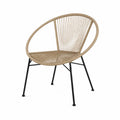 Chaise en corde beige avec structure en acier