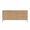 Buffet en bois avec portes et tiroirs 180x45x75 cm