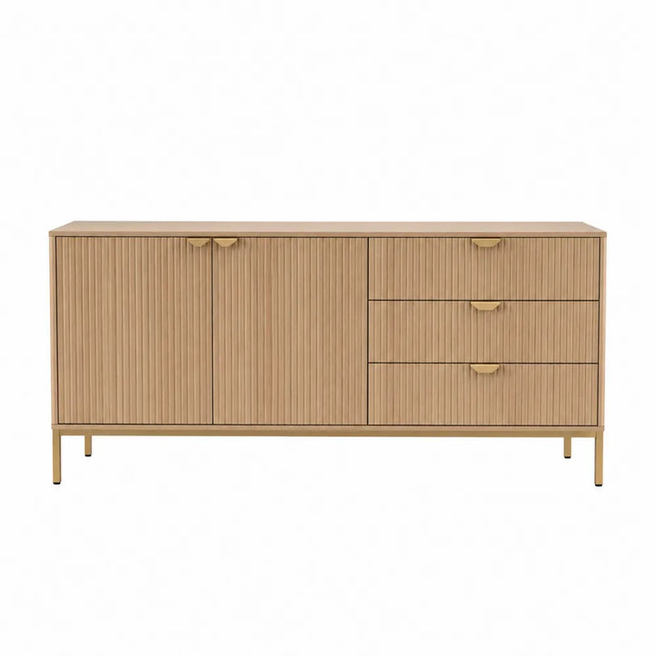 Buffet en bois avec portes et tiroirs 180x45x75 cm